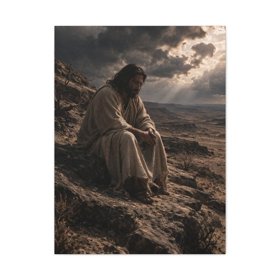 Jesus in the Wilderness Reflection Wall Art & Canvas Print