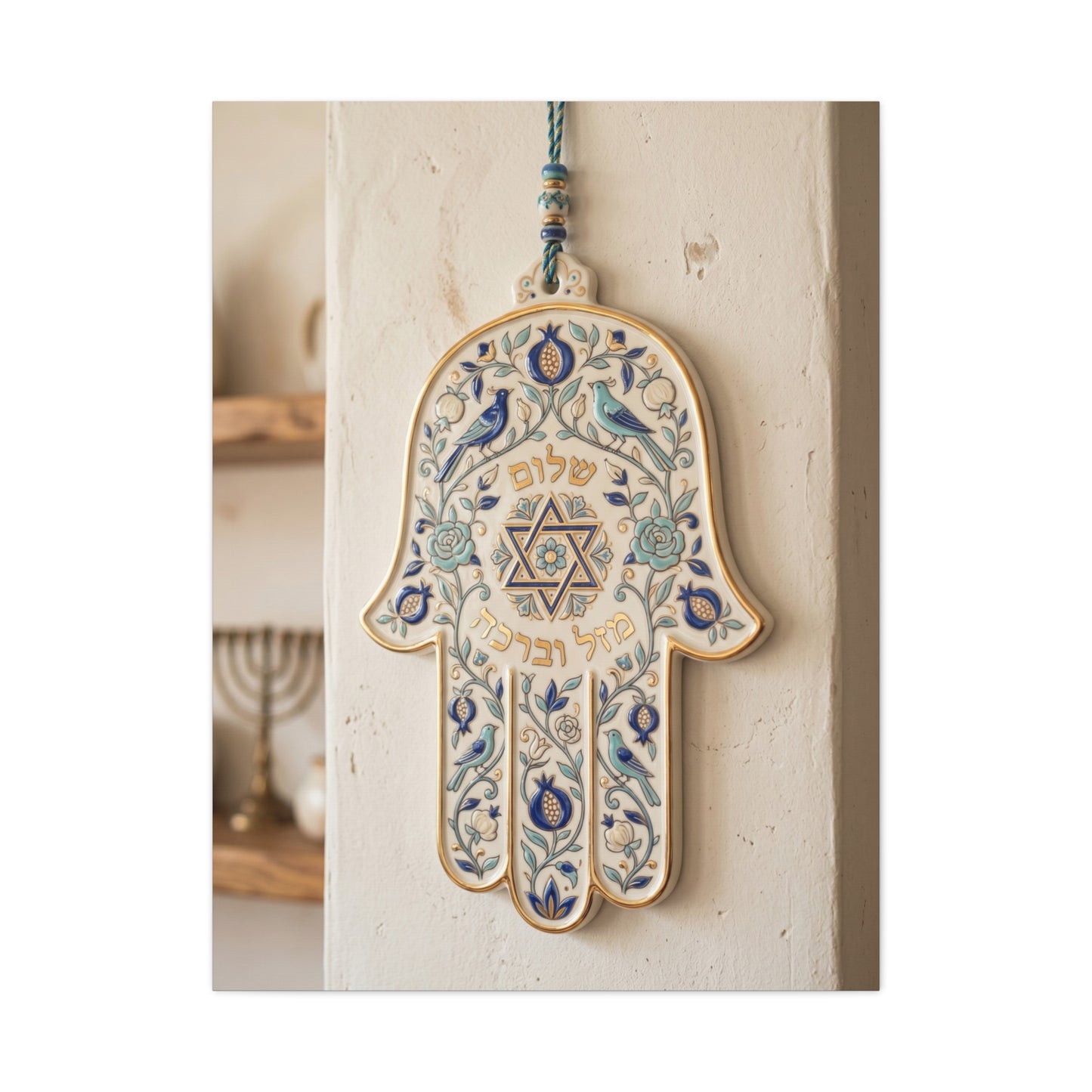 Ceramic Hamsa Blessing Wall Art & Canvas Print