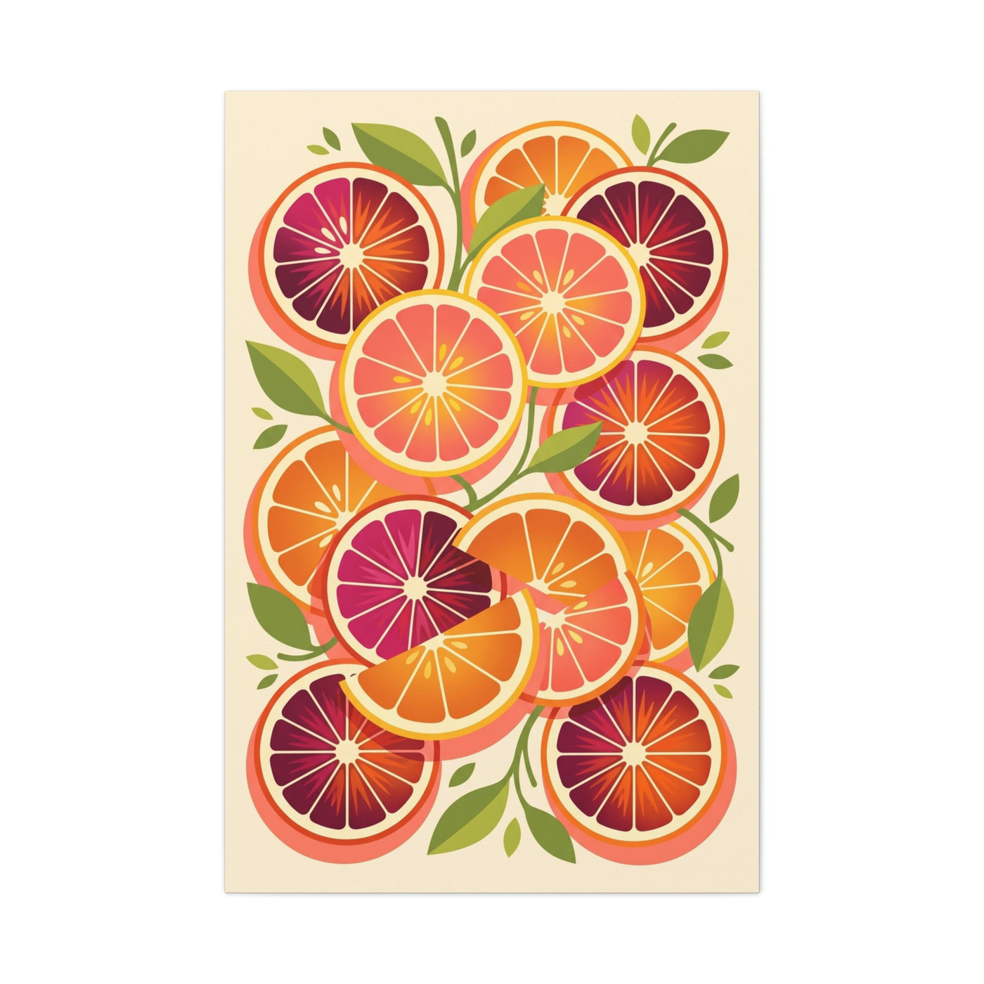 Retro Citrus Slice Composition Wall Art & Canvas Print
