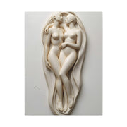 Sculptural Dual Figure Relief Wall Art & Canvas Print