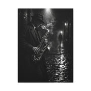 Noir Jazz Saxophone Alley Wall Art & Canvas Print
