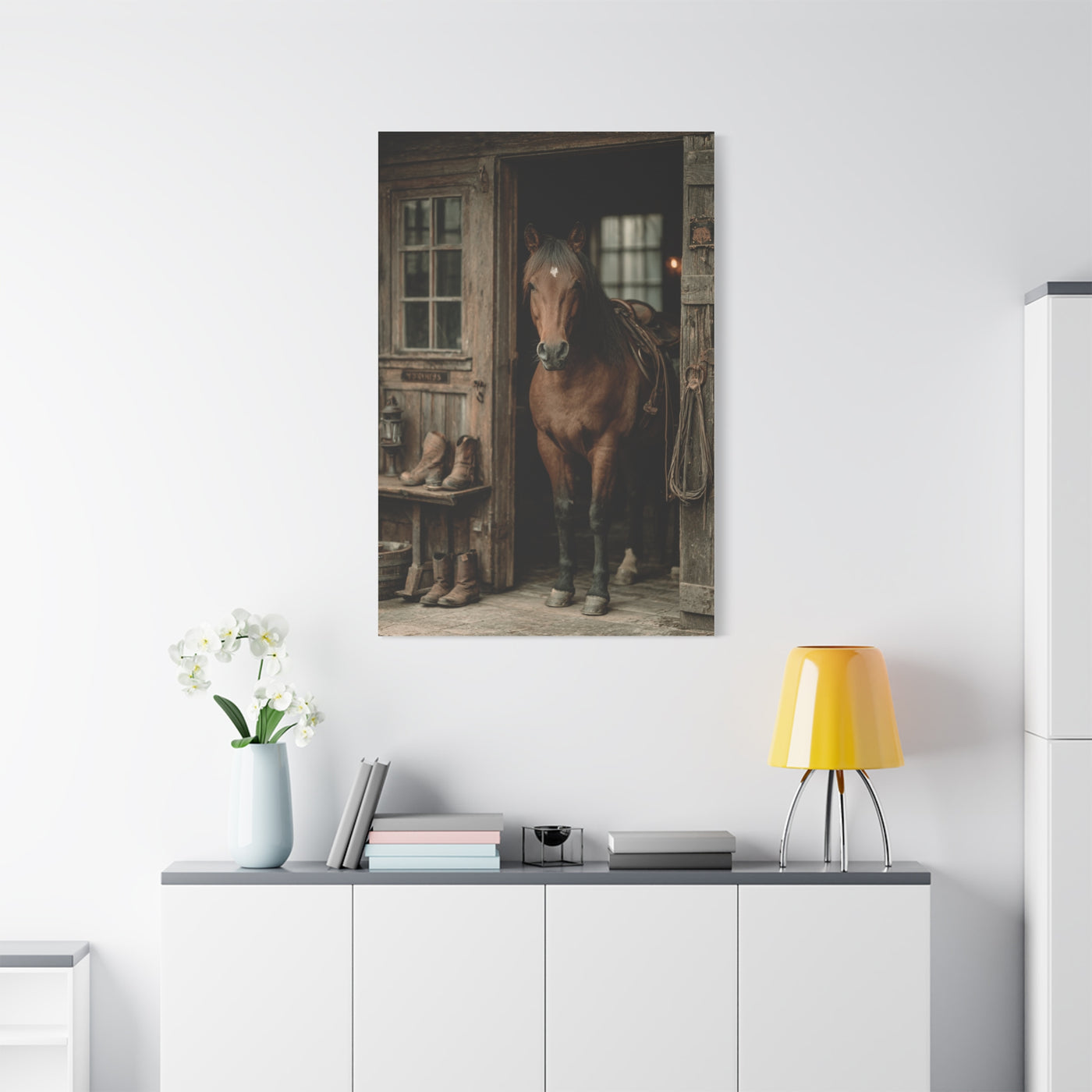 Rustic Stable Horse Portrait Wall Art & Canvas Print