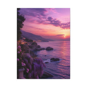 Violet Coastal Sunset Landscape Wall Art & Canvas Print