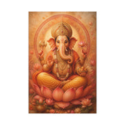 Lord Ganesha Lotus Blessing Wall Art & Canvas Print