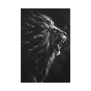 Roaring Lion Monochrome Power Wall Art & Canvas Print