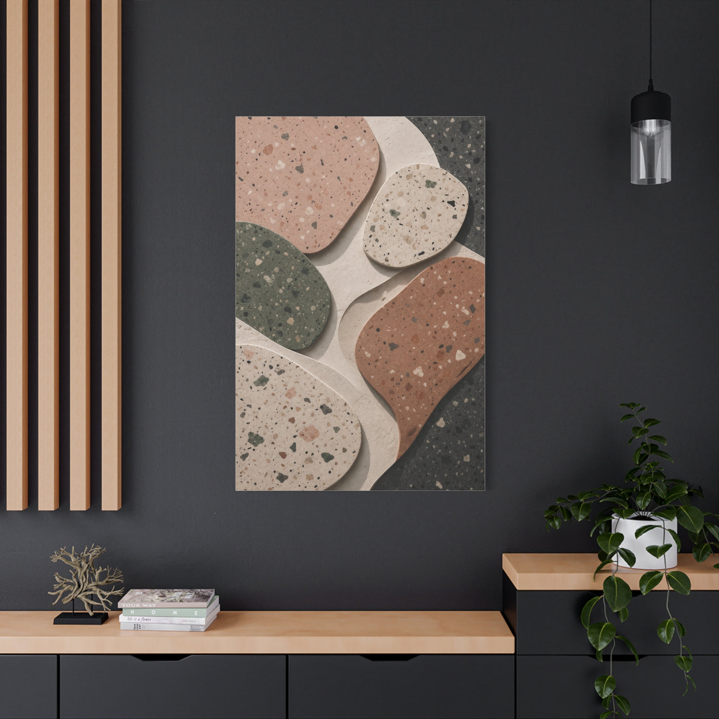 Terrazzo Pebble Abstract Composition Wall Art & Canvas Print