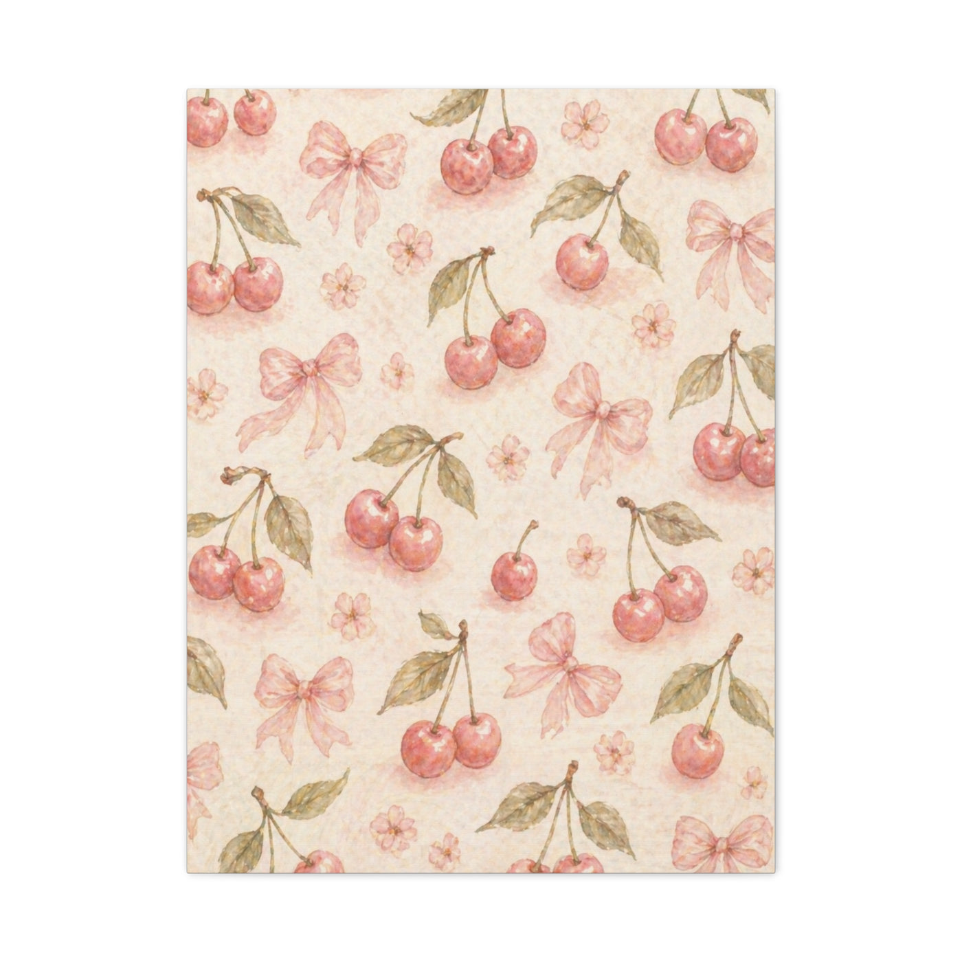 Pink Cherry Pattern Composition Wall Art & Canvas Print