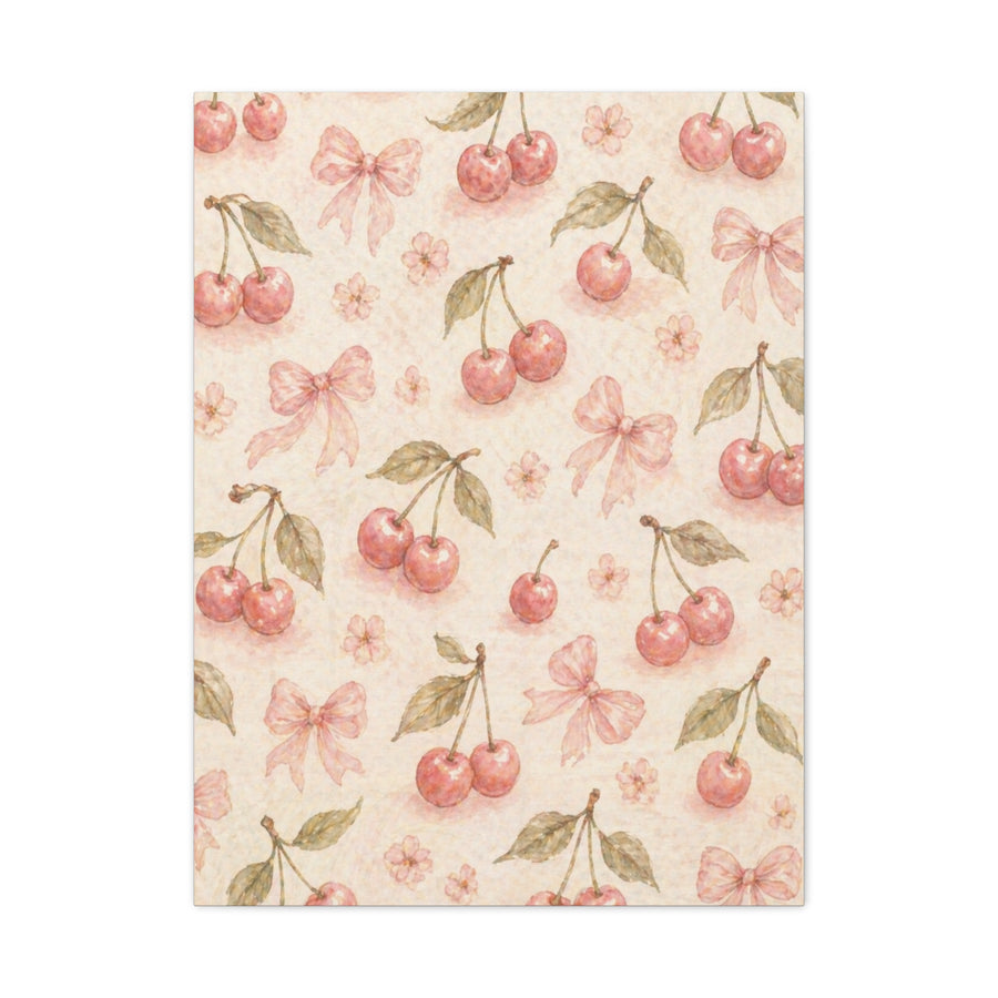 Pink Cherry Pattern Composition Wall Art & Canvas Print