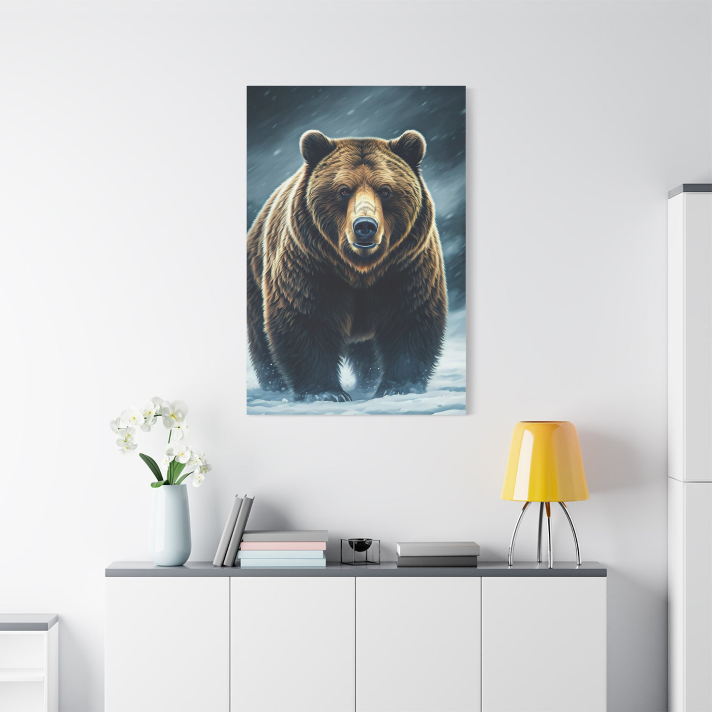 Snowy Landscape Grizzly Bear Wall Art & Canvas Prints