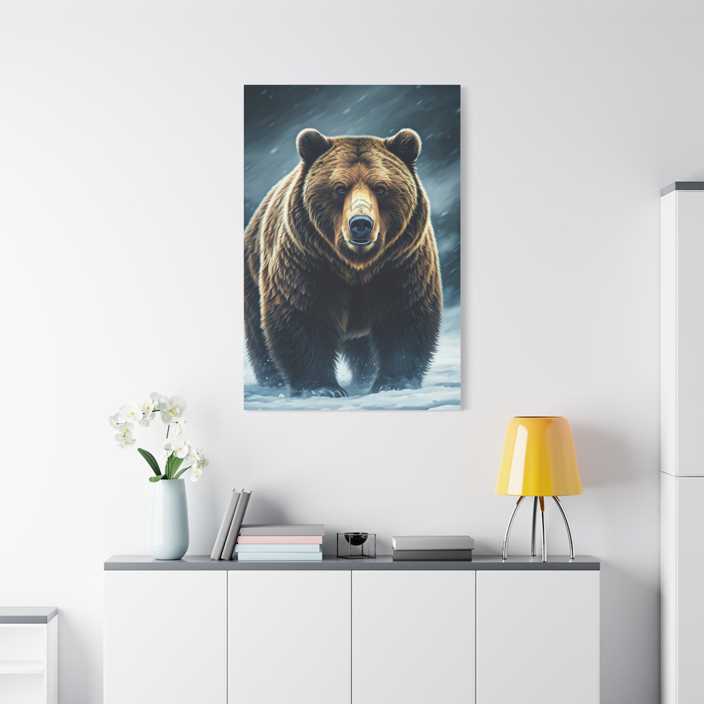Snowy Landscape Grizzly Bear Wall Art & Canvas Prints