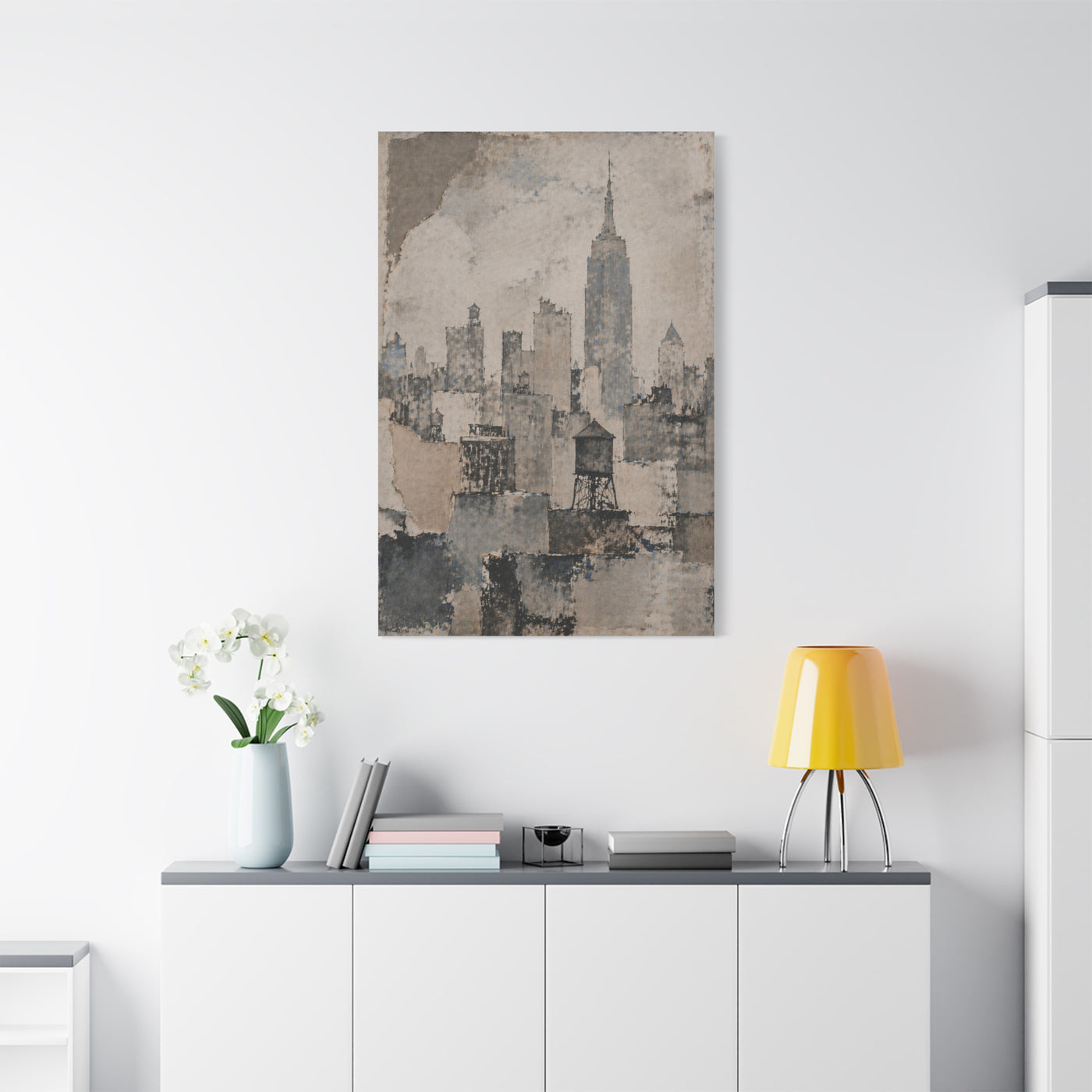 Vintage Empire State Skyline Study Wall Art & Canvas Print