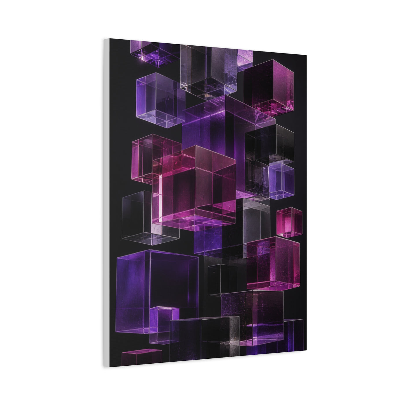 Floating Violet Glass Cubes Wall Art & Canvas Print