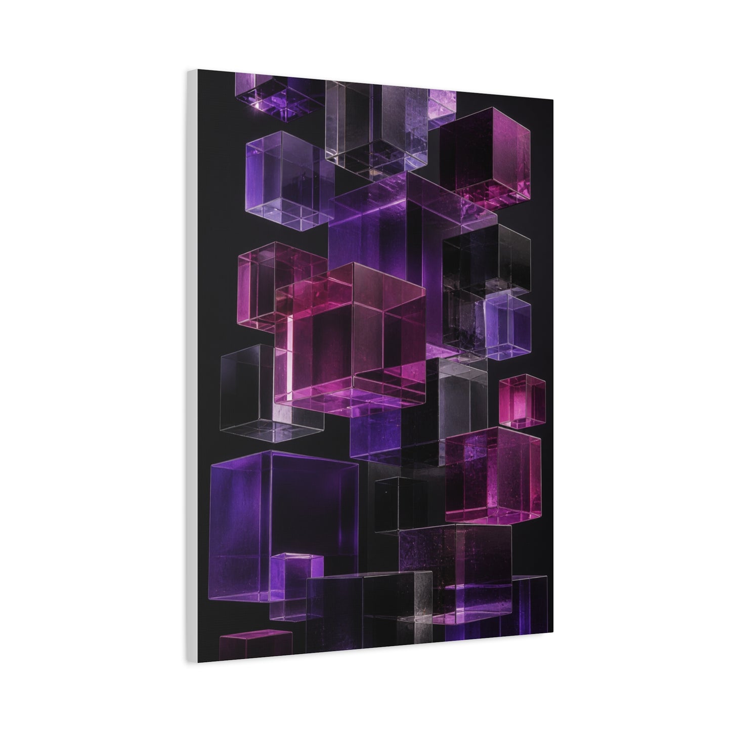 Floating Violet Glass Cubes Wall Art & Canvas Print
