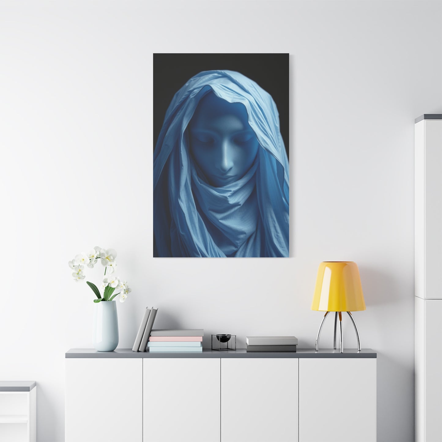 Black, White & Blue Art Luxury Canvas Wall Art & Canvas Print