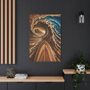 Surfboard Perspective Wooden Wave Tunnel Wall Art & Canvas Print