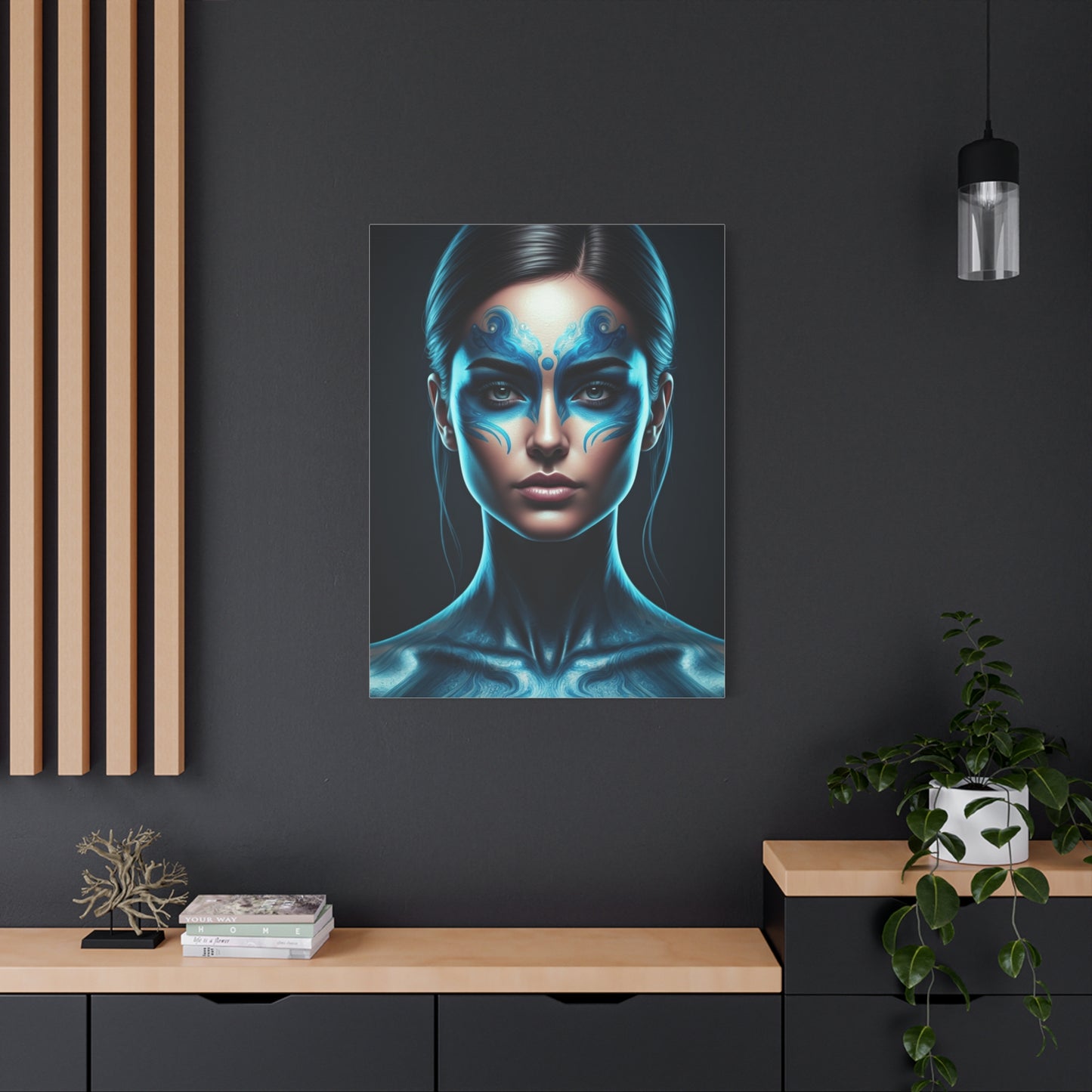 Celestial Blue Figure Portrait Wall Art & Canvas Prints