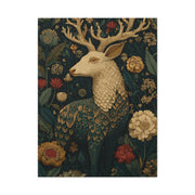 Ornamental Folk Deer Woodland Wall Art & Canvas Print