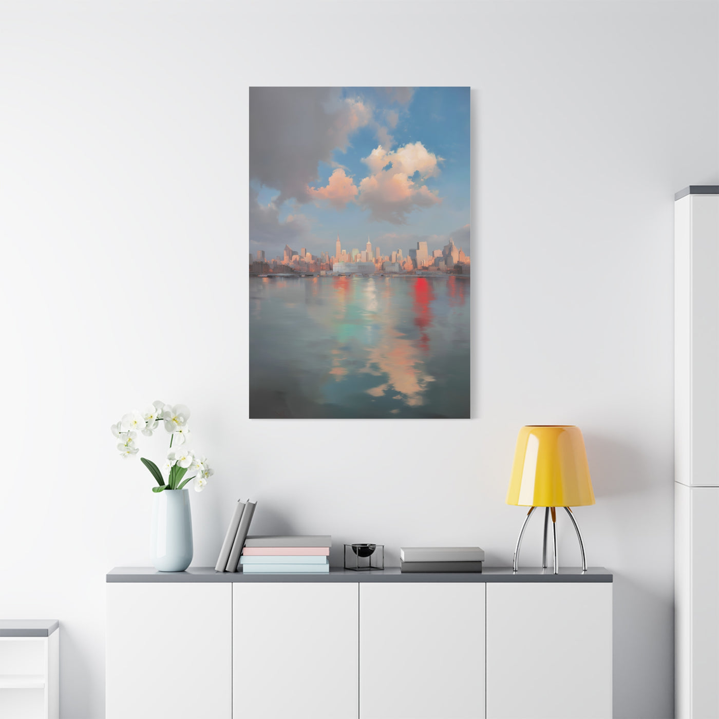 New York Skyline Pastel Dawn Serenity Wall Art & Canvas Print
