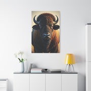 Golden Light American Bison Portrait Wall Art & Canvas Print