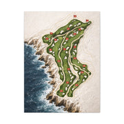 Sculpted Seaside Golf Course Map Wall Art & Canvas Print
