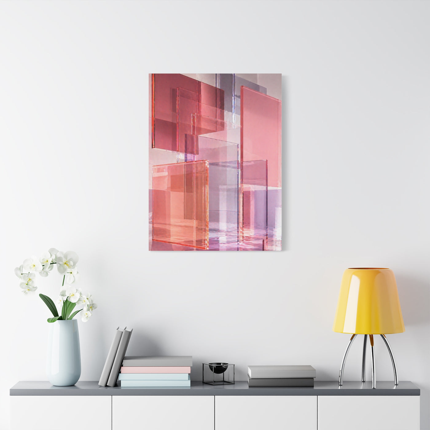 Blush Acrylic Glass Illusion Wall Art & Canvas Print