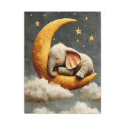 Baby Elephant Moon Dream Wall Art & Canvas Print