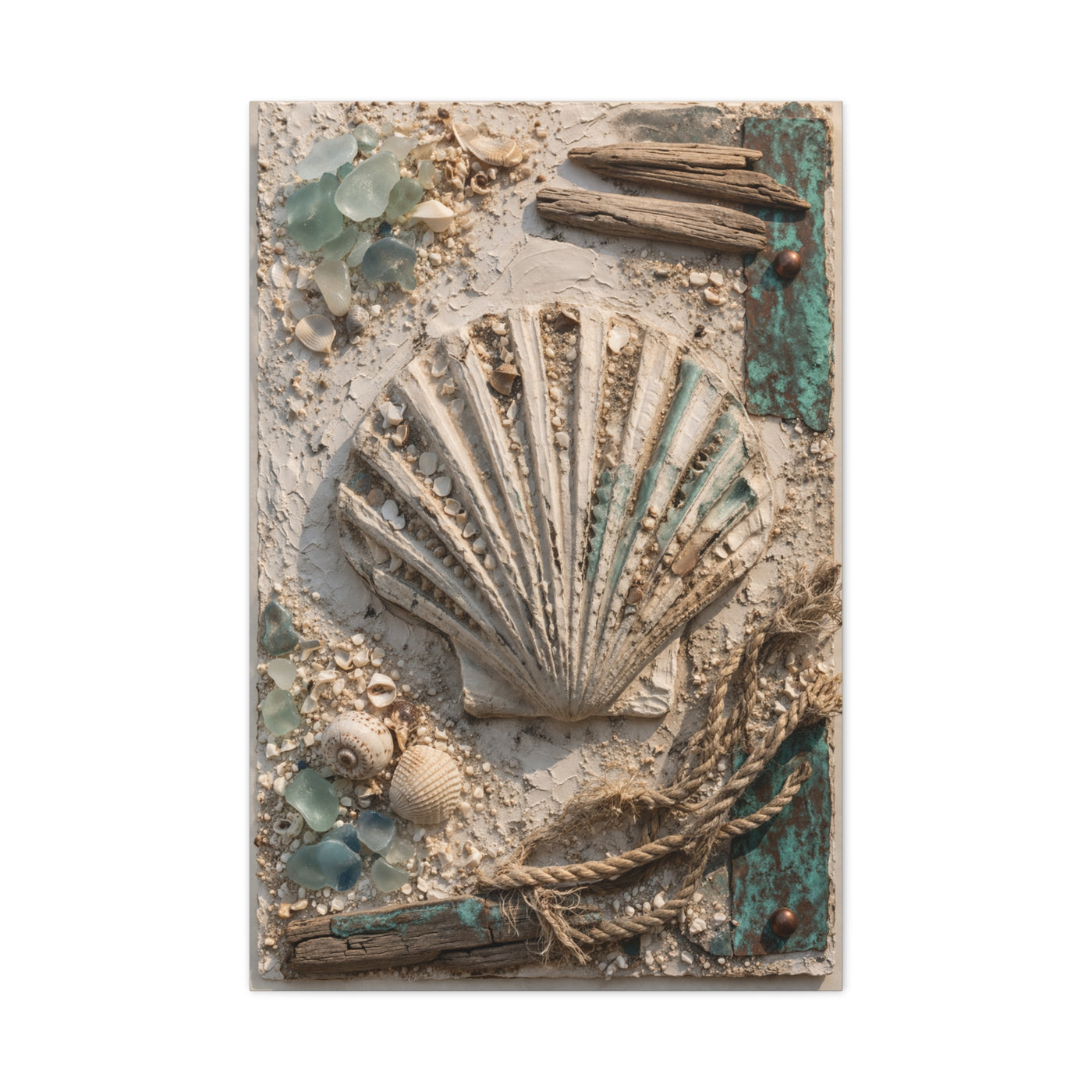 Coastal Shell Relief Composition Wall Art & Canvas Print