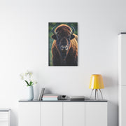 Vibrant Prairie Bison with Natural Green Backdrop Wall Art & Canvas Print