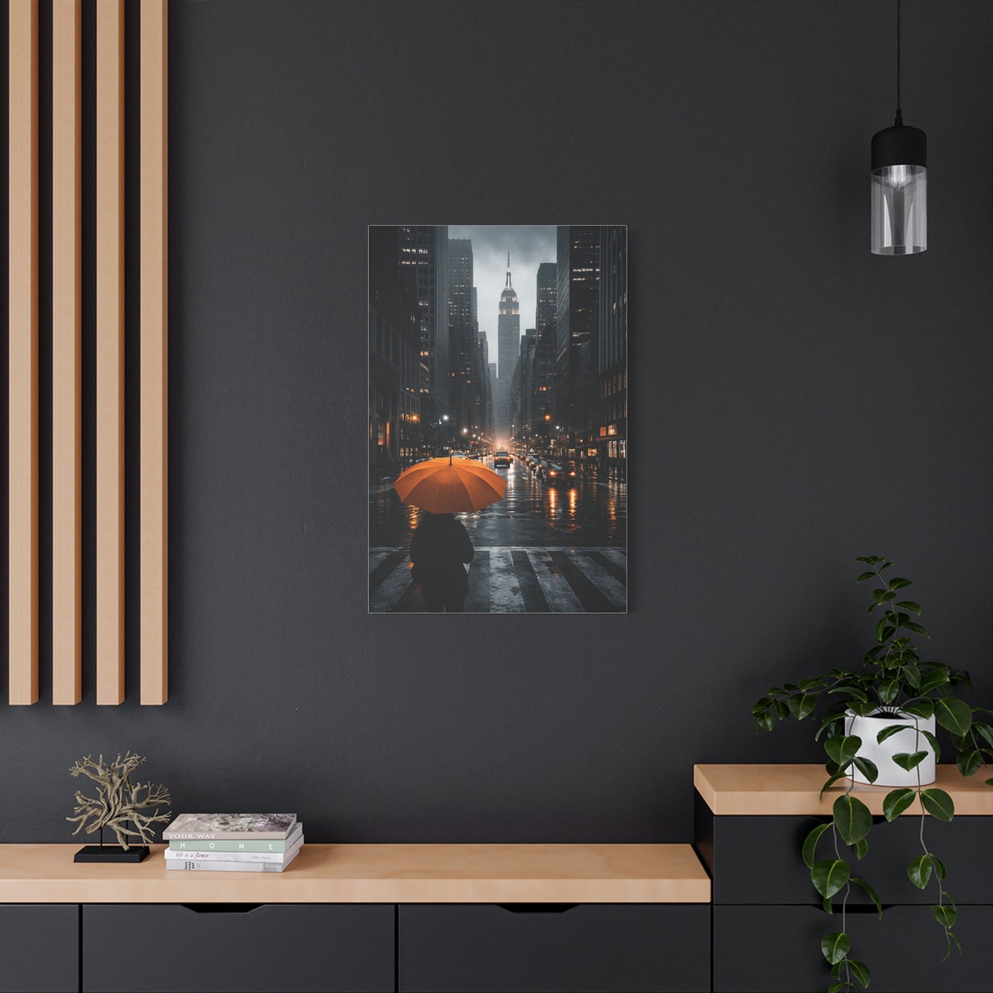 City Rain Reflection Wall Art & Canvas Print