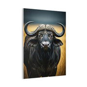 Cape Buffalo Symmetrical Portrait with Golden Backlight Wall Art & Canvas Print