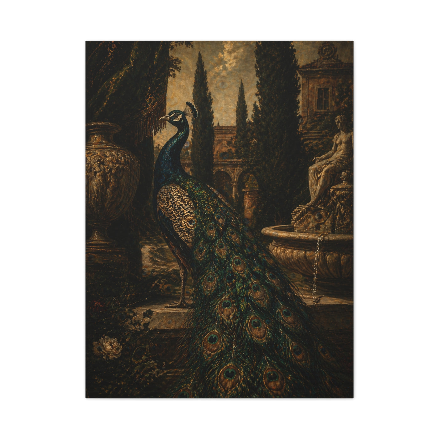 Renaissance Garden Peacock Wall Art & Canvas Print