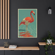 Retro Coastal Flamingo Vintage Poster Tropical Wall Art & Canvas Print