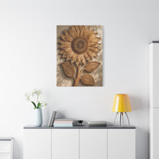 Handwoven Natural Sunflower Textile Wall Art & Canvas Print