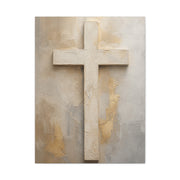 Minimal Ivory Christian Cross Wall Art & Canvas Print