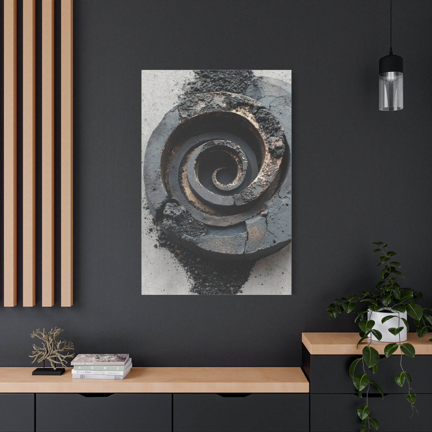 Industrial Spiral Form Abstraction Wall Art & Canvas Print