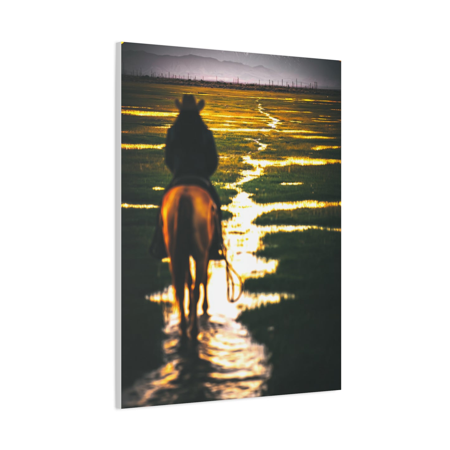 Sunrise Plains Rider Wall Art & Canvas Print