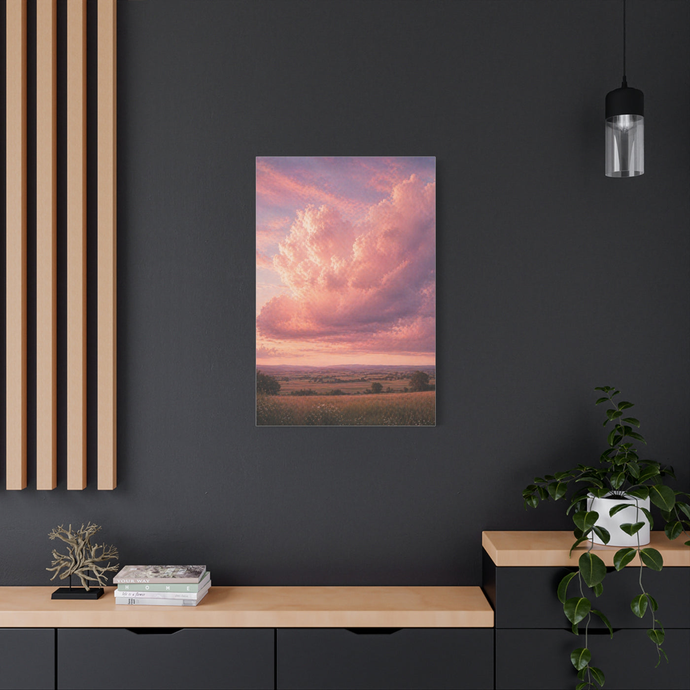 Pink Cloudscape Horizon Landscape Wall Art & Canvas Print