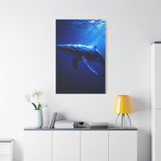 Majestic Blue Whale in Deep Ocean Light Wall Art & Canvas Prints