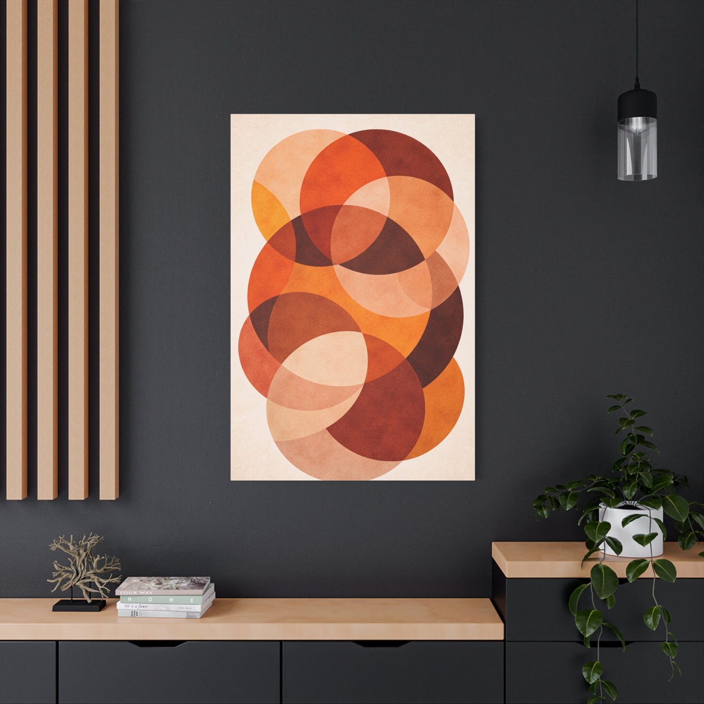 Overlapping Orange Circle Composition Wall Art & Canvas Print