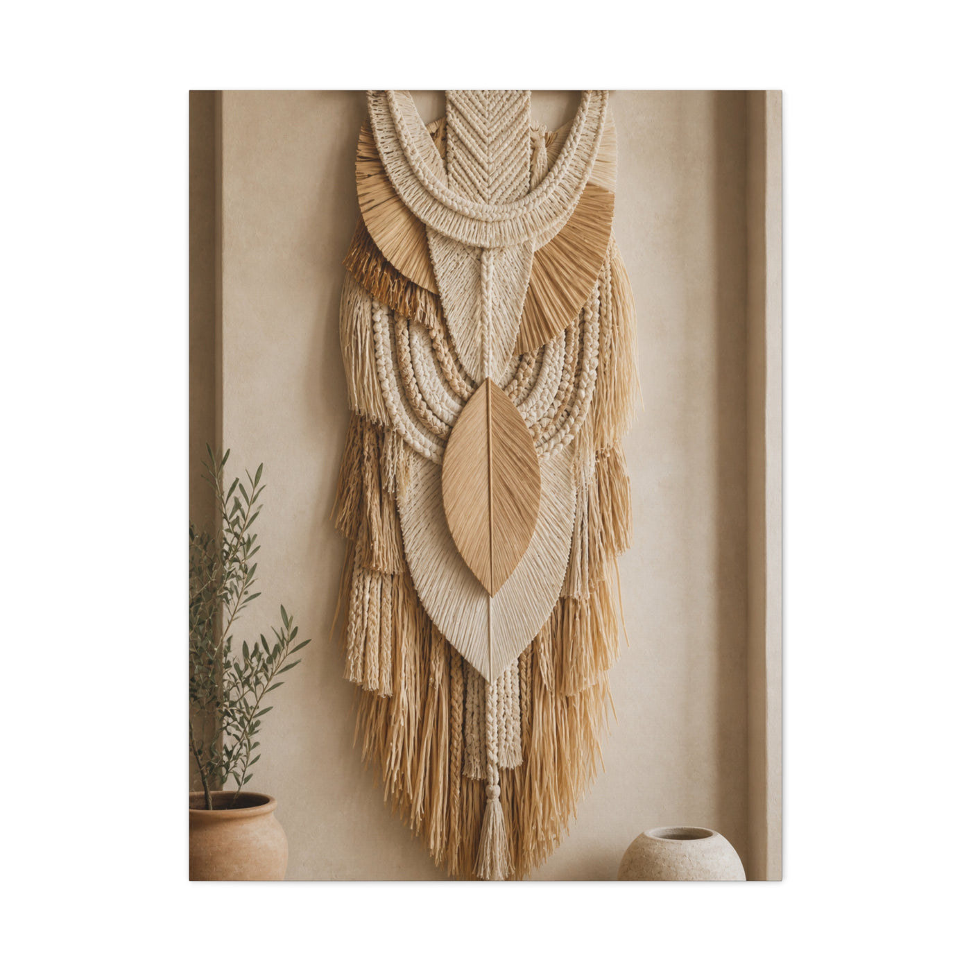 Handwoven Natural Fiber Wall Hanging Wall Art & Canvas Print