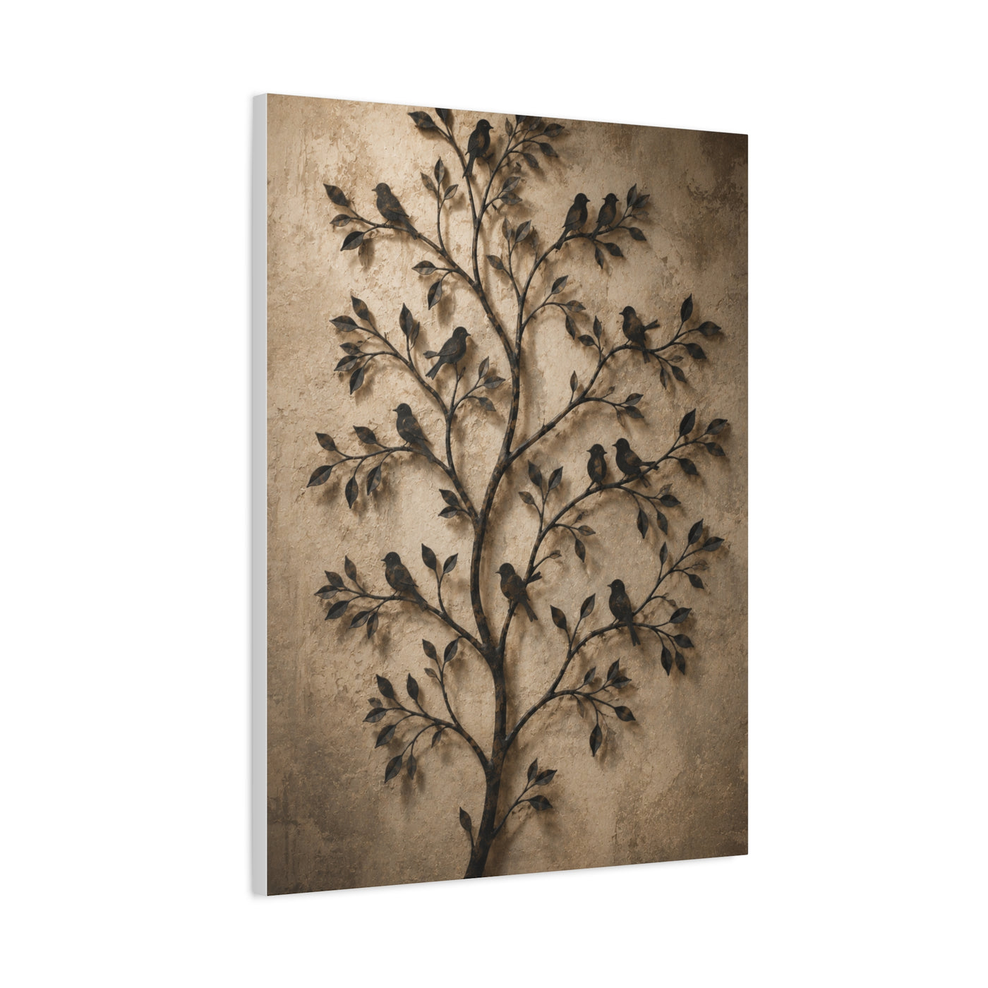 Minimal Metal Branch Birds Silhouette Trees Wall Art & Canvas Print