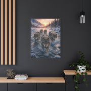 Alpine Dawn Wolf Pack Advance Wall Art & Canvas Print