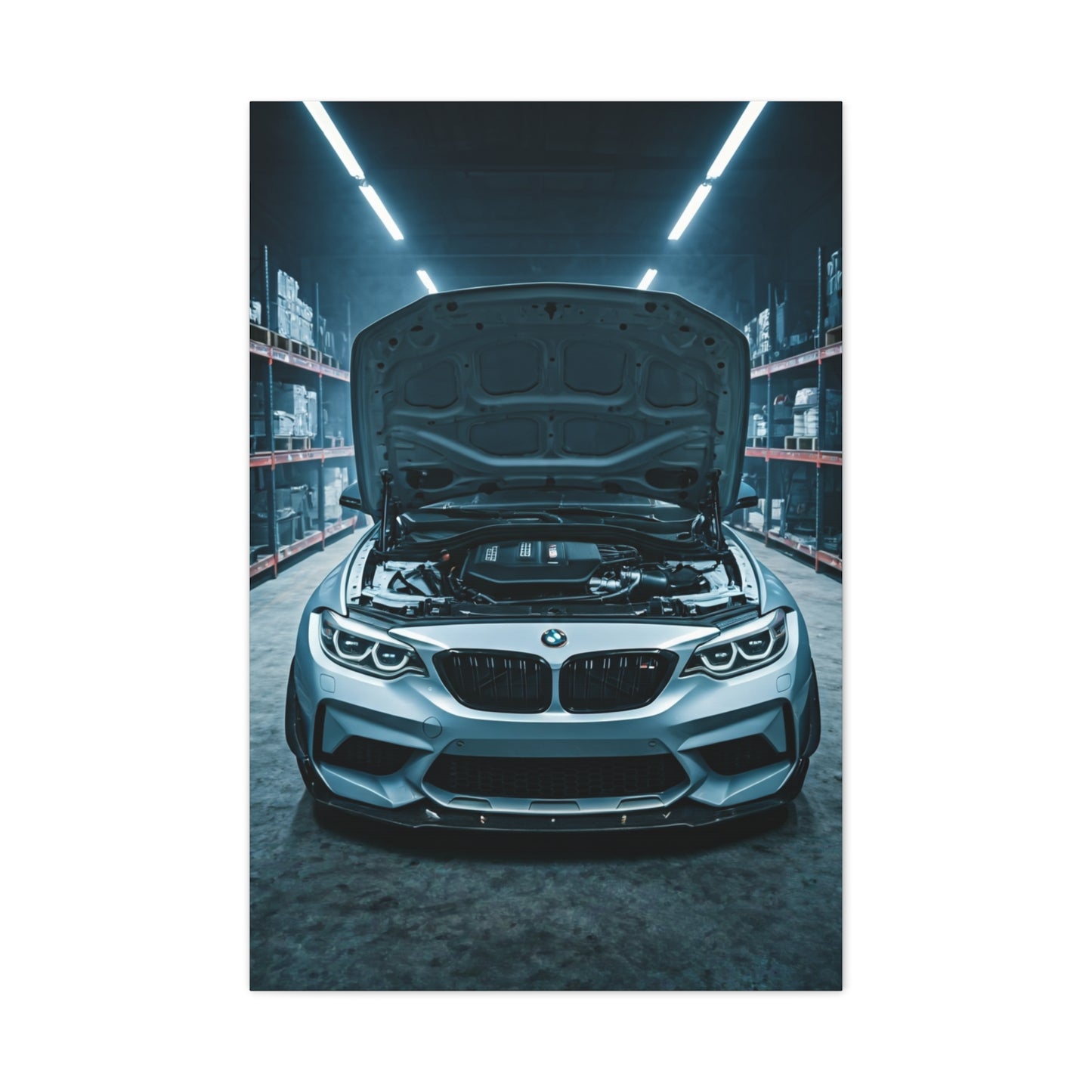 BMW M2 Industrial Workshop Lighting Wall Art & Canvas Prints