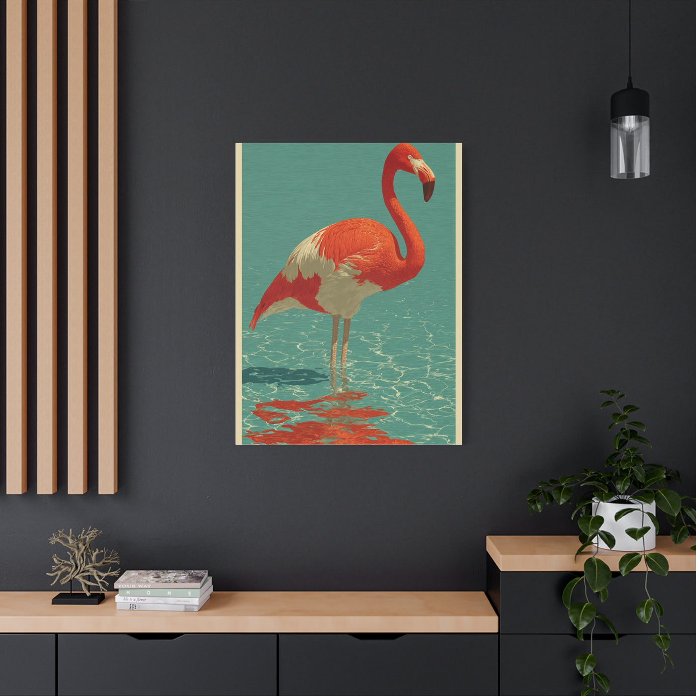 Retro Coastal Flamingo Vintage Poster Tropical Wall Art & Canvas Print