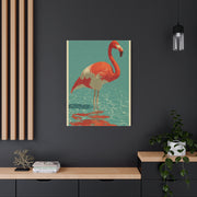 Retro Coastal Flamingo Vintage Poster Tropical Wall Art & Canvas Print
