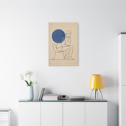 Modern Thinker Line Study Wall Art & Canvas Print