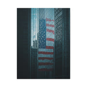 Urban Skyline Patriot Flag Reflection Wall Art & Canvas Prints