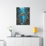 Deep Reef Canyon Turtle Journey Tropical Wall Art & Canvas Print