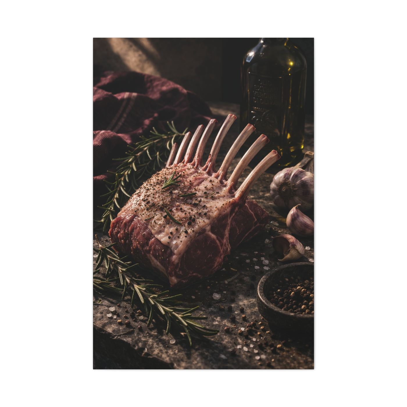 Frenched Rack of Lamb Rustic Prep Wall Art & Canvas Print