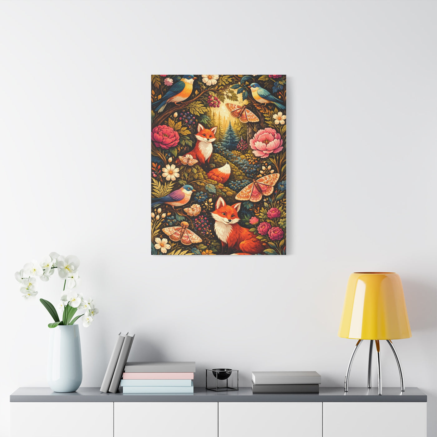 Quirky Maximalist Forest Creatures Wall Art & Canvas Print